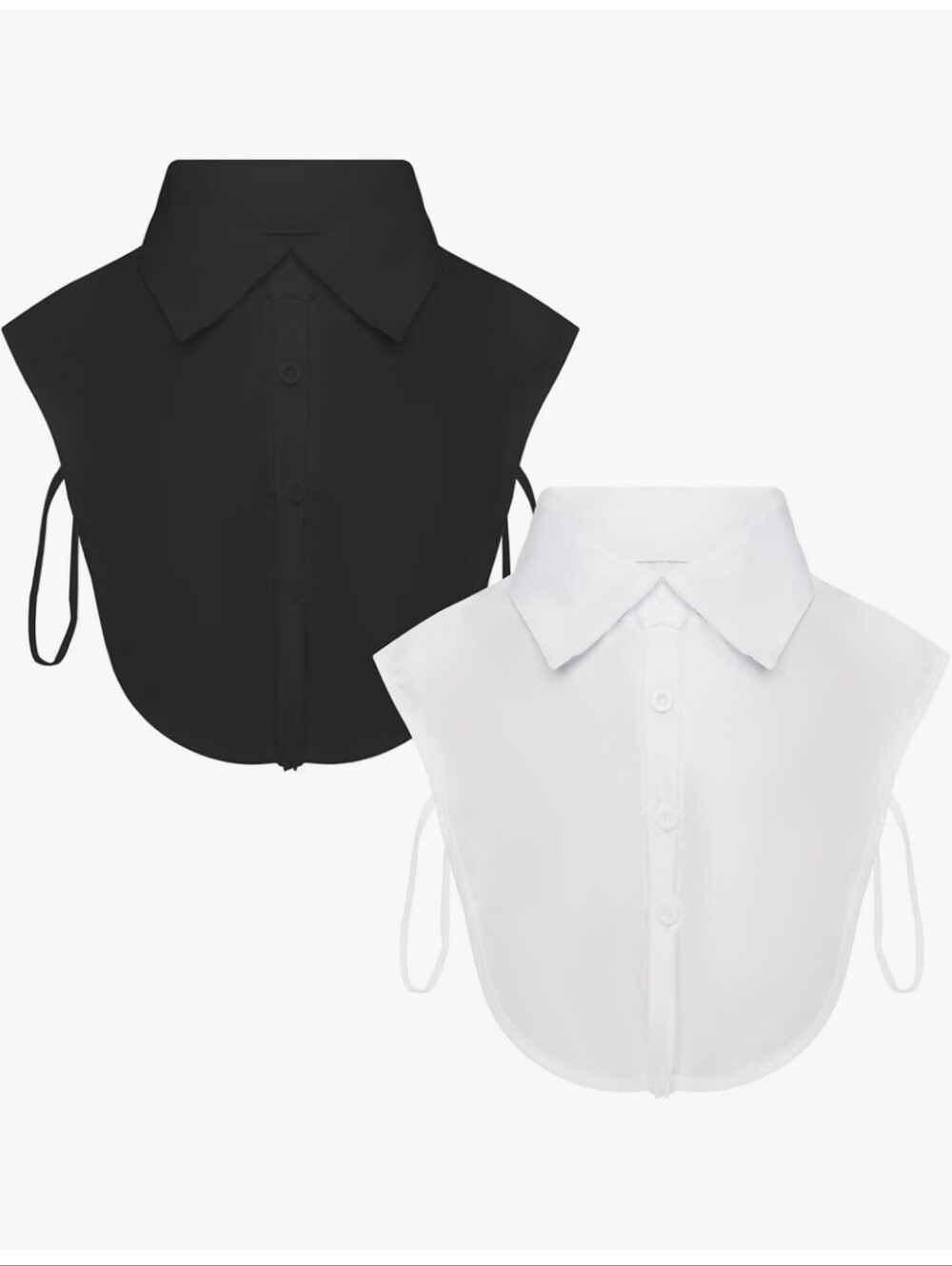 2 Pcs Black and White Collared Faux Collar Dickey Collar
